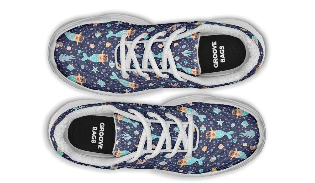 Mermaid Pug Chunky Sneakers