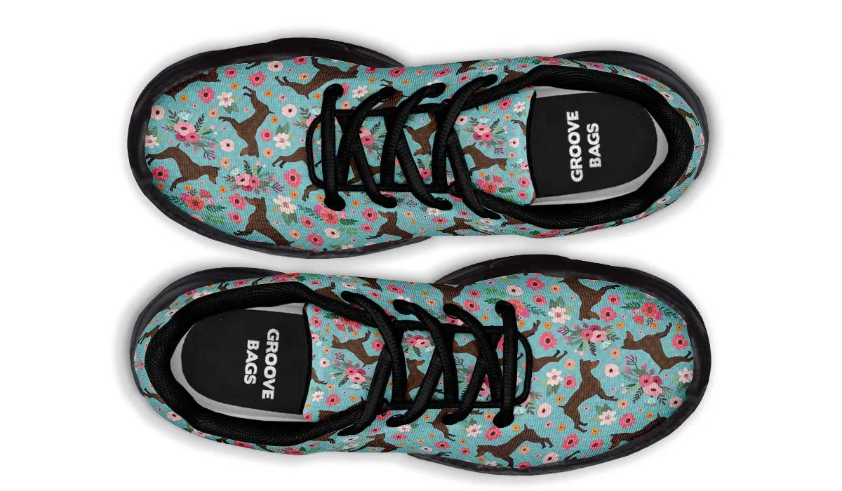 Miniature Pinscher Flower Chunky Sneakers
