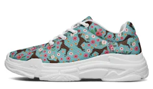 Miniature Pinscher Flower Chunky Sneakers