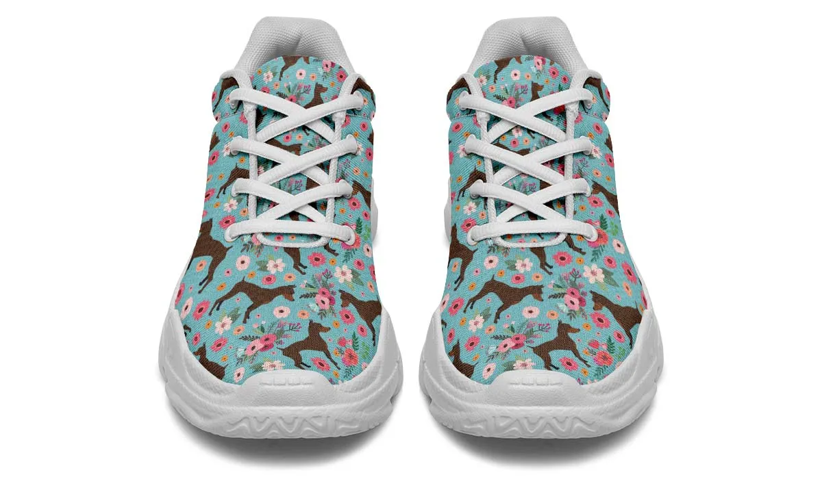 Miniature Pinscher Flower Chunky Sneakers