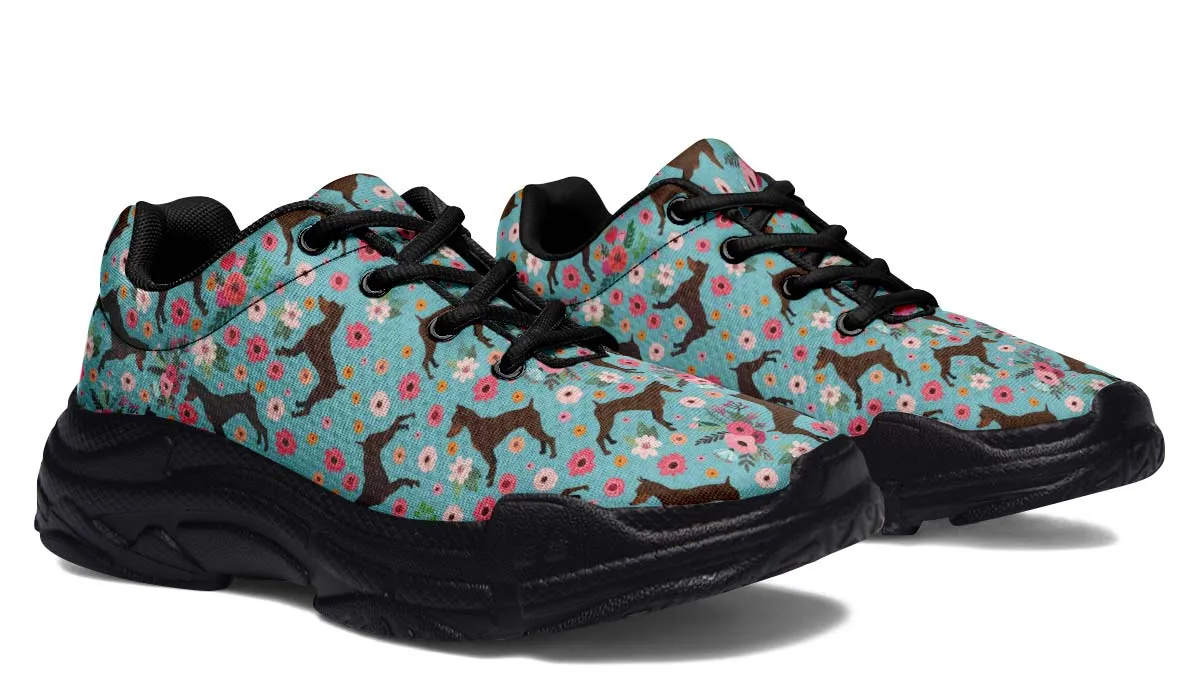 Miniature Pinscher Flower Chunky Sneakers