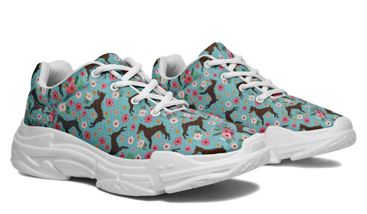 Miniature Pinscher Flower Chunky Sneakers
