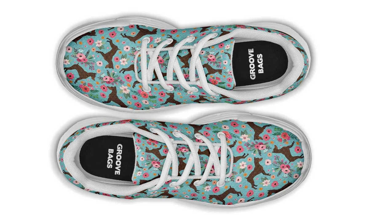 Miniature Pinscher Flower Chunky Sneakers