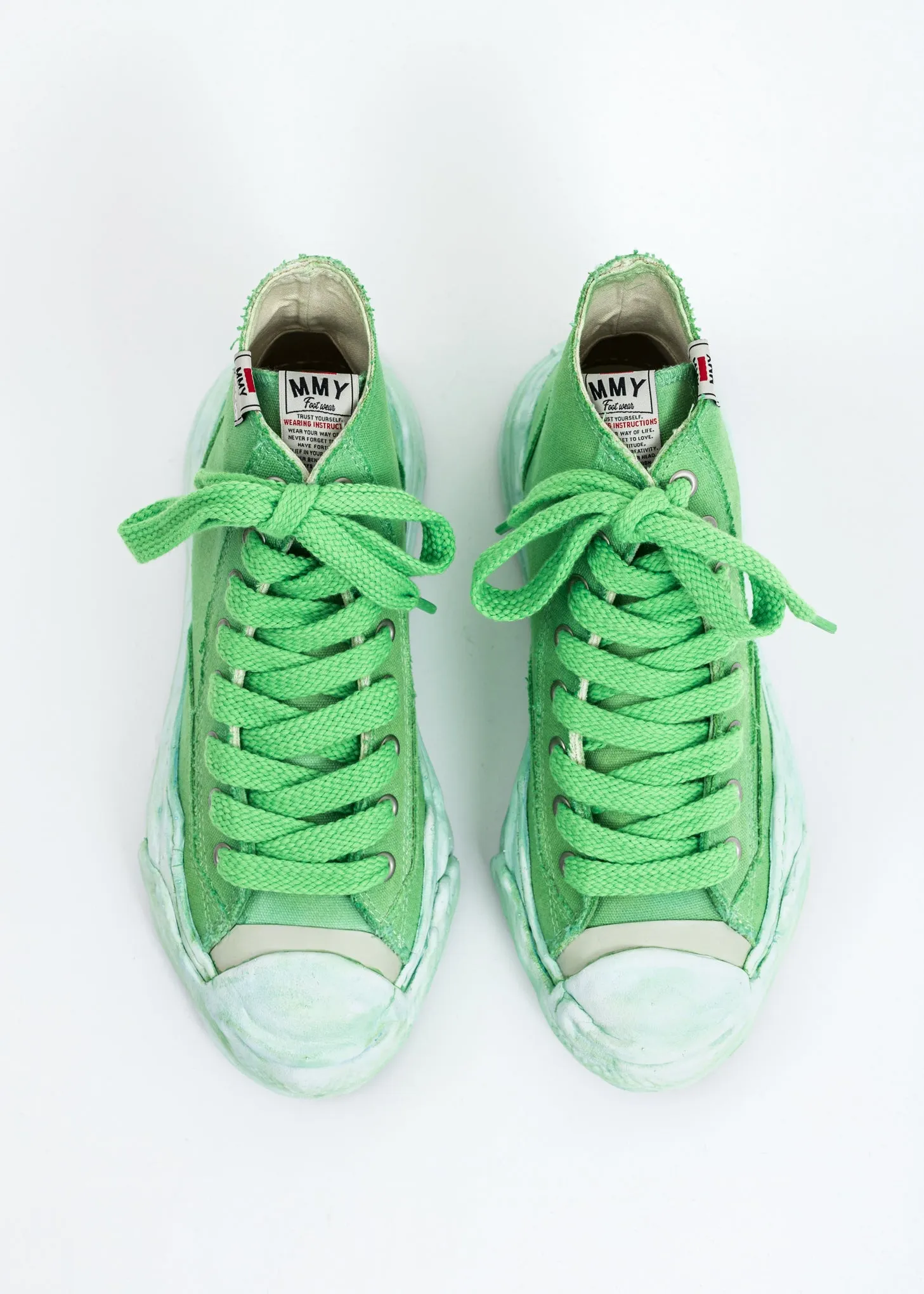 Neon Green Original Sole Overdyed Canvas Sneaker (Hank HI)