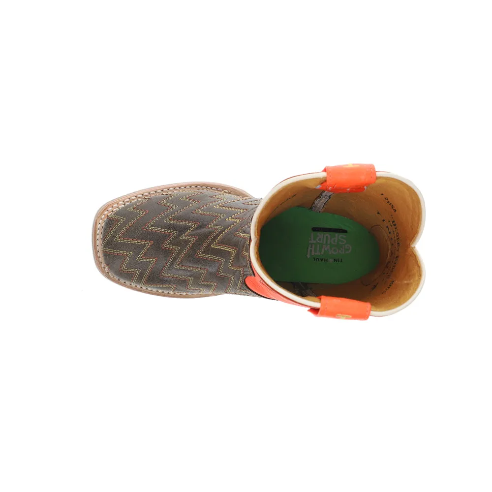Neon Thunder Square Toe Cowboy Boots (Big Kid)