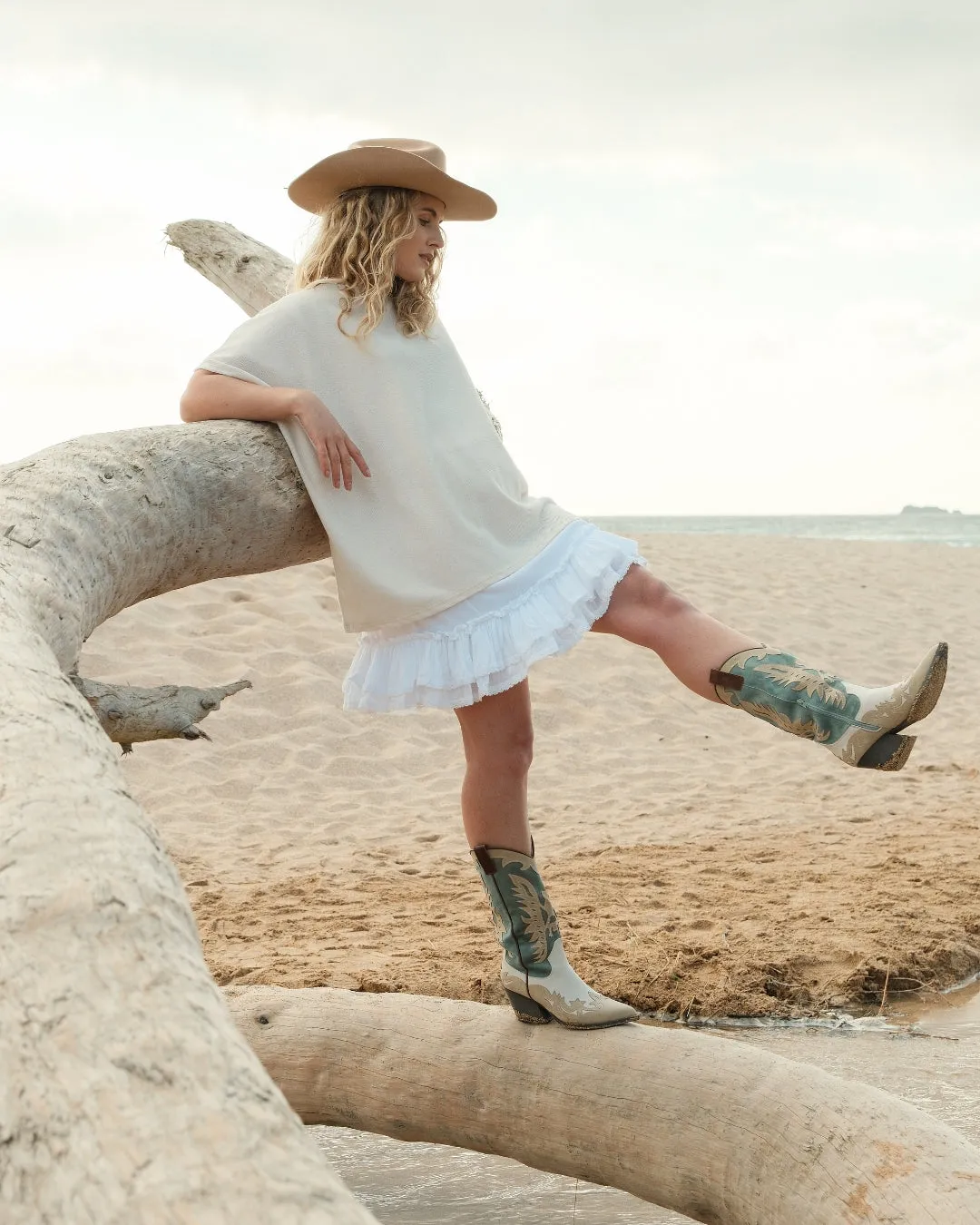 Oversized Tunic Top - Ecru