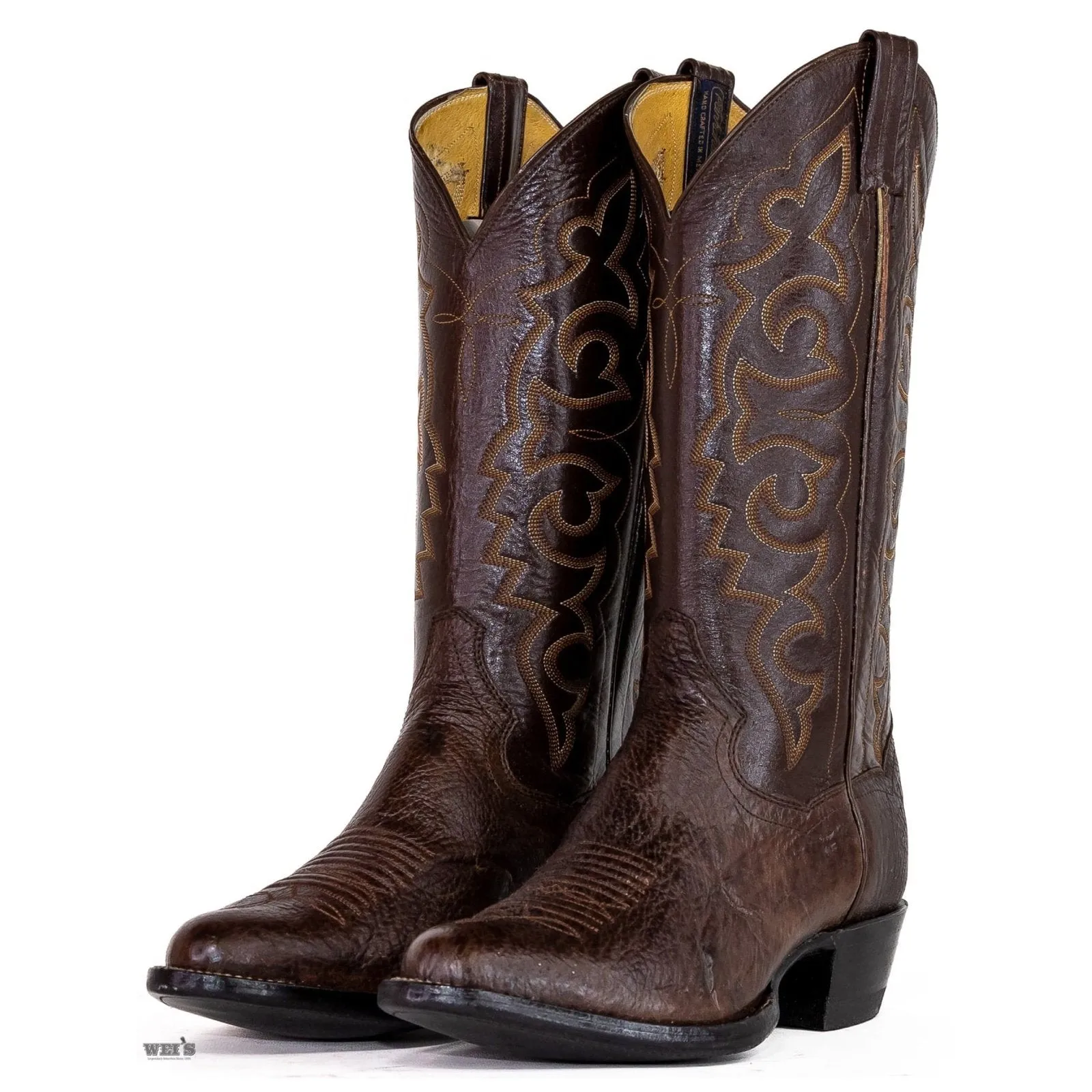Panhandle Slim Men's Cowboy Boots 14" Exotic Shark Tobacco 3-SHARK