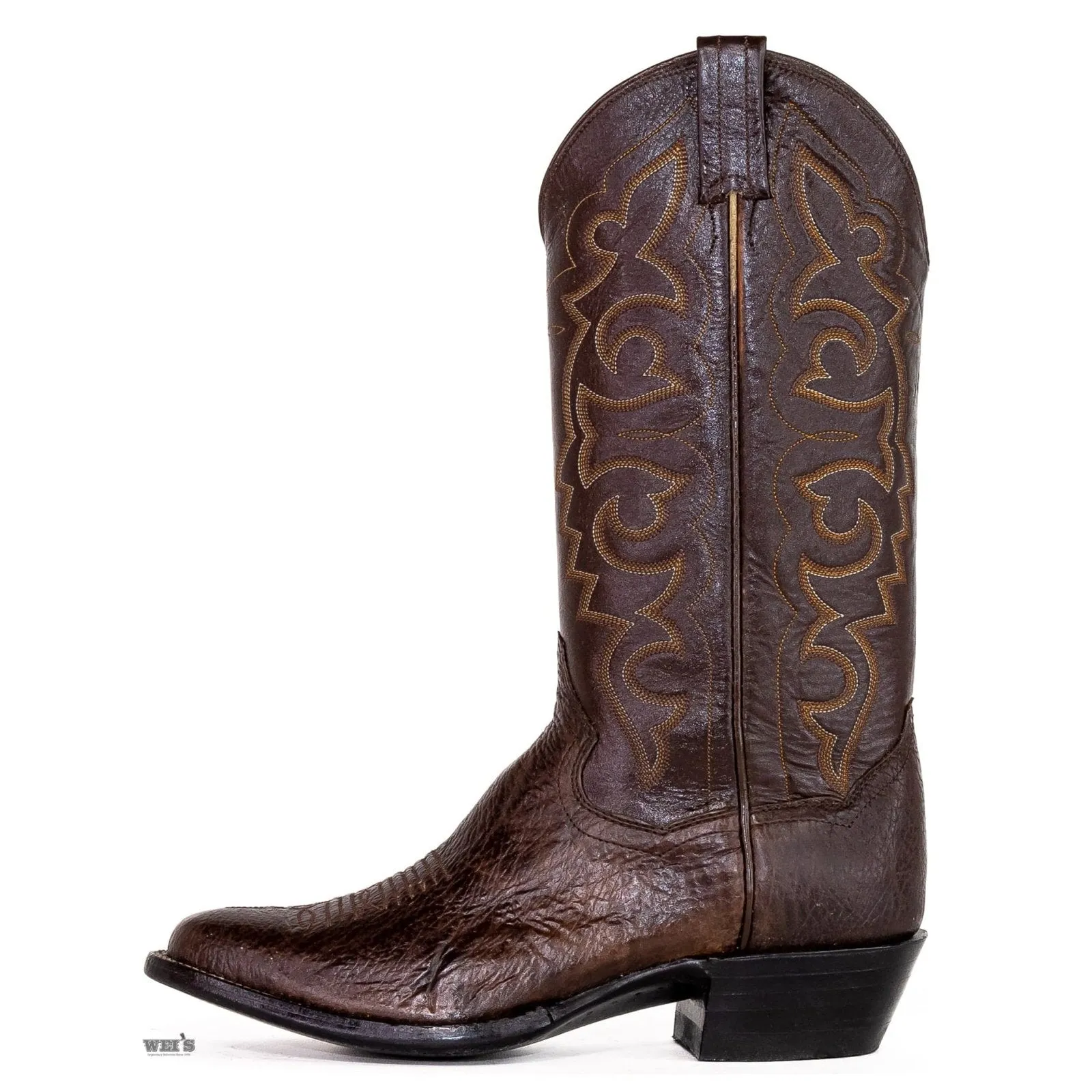 Panhandle Slim Men's Cowboy Boots 14" Exotic Shark Tobacco 3-SHARK