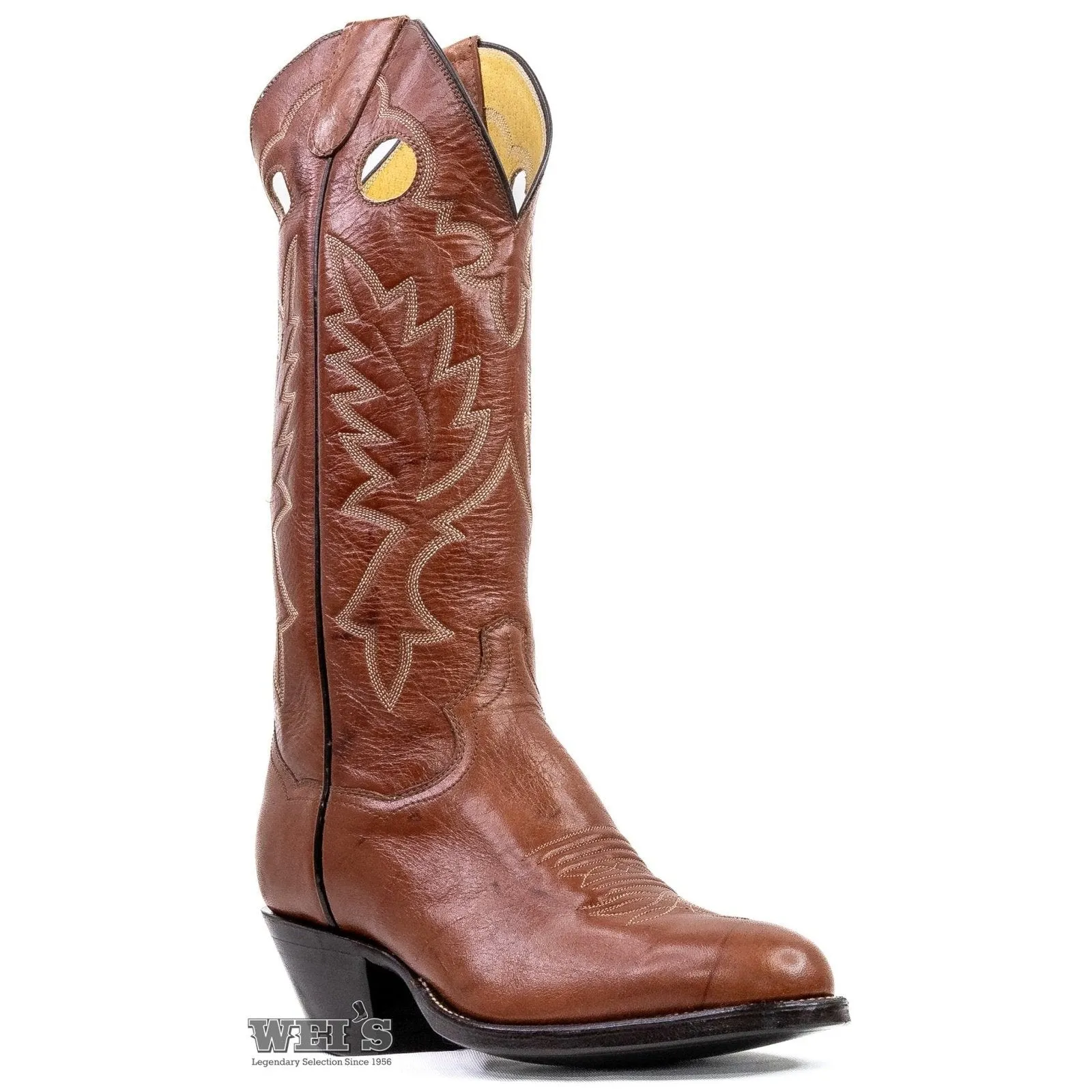 Panhandle Slim Men's Cowboy Boots 14" Yip Cowboy Heel R Toe Brown