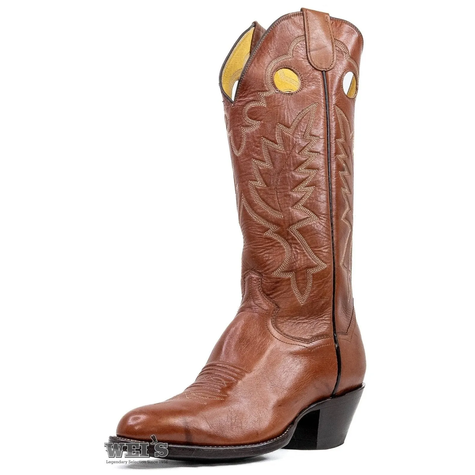 Panhandle Slim Men's Cowboy Boots 14" Yip Cowboy Heel R Toe Brown