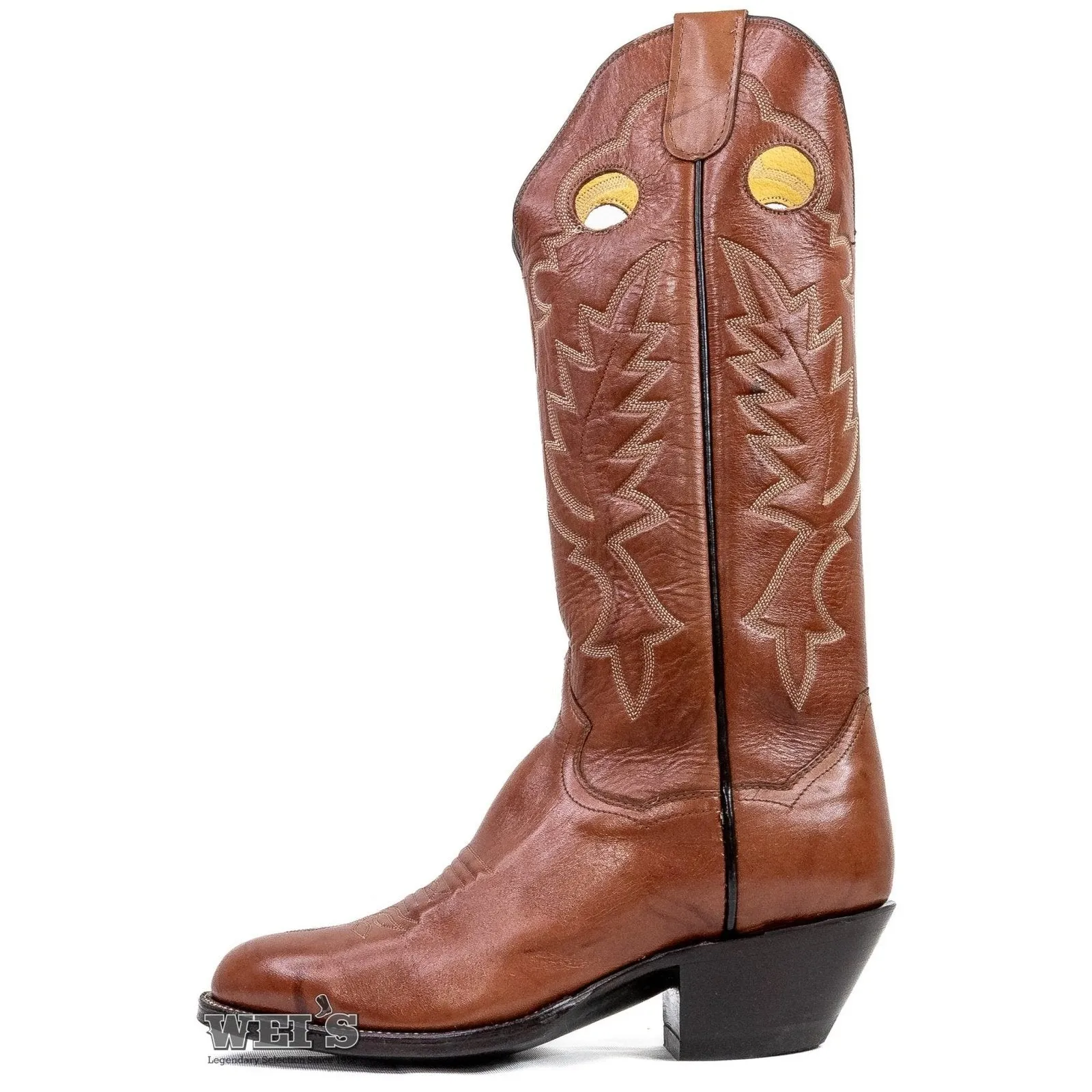 Panhandle Slim Men's Cowboy Boots 14" Yip Cowboy Heel R Toe Brown