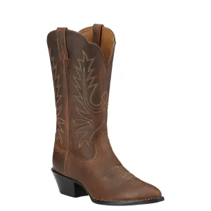 R Toe Cowboy Boots - Round  Toe Cowboy Boots Ariat Women's Heritage Western R Toe Brown Distressed
