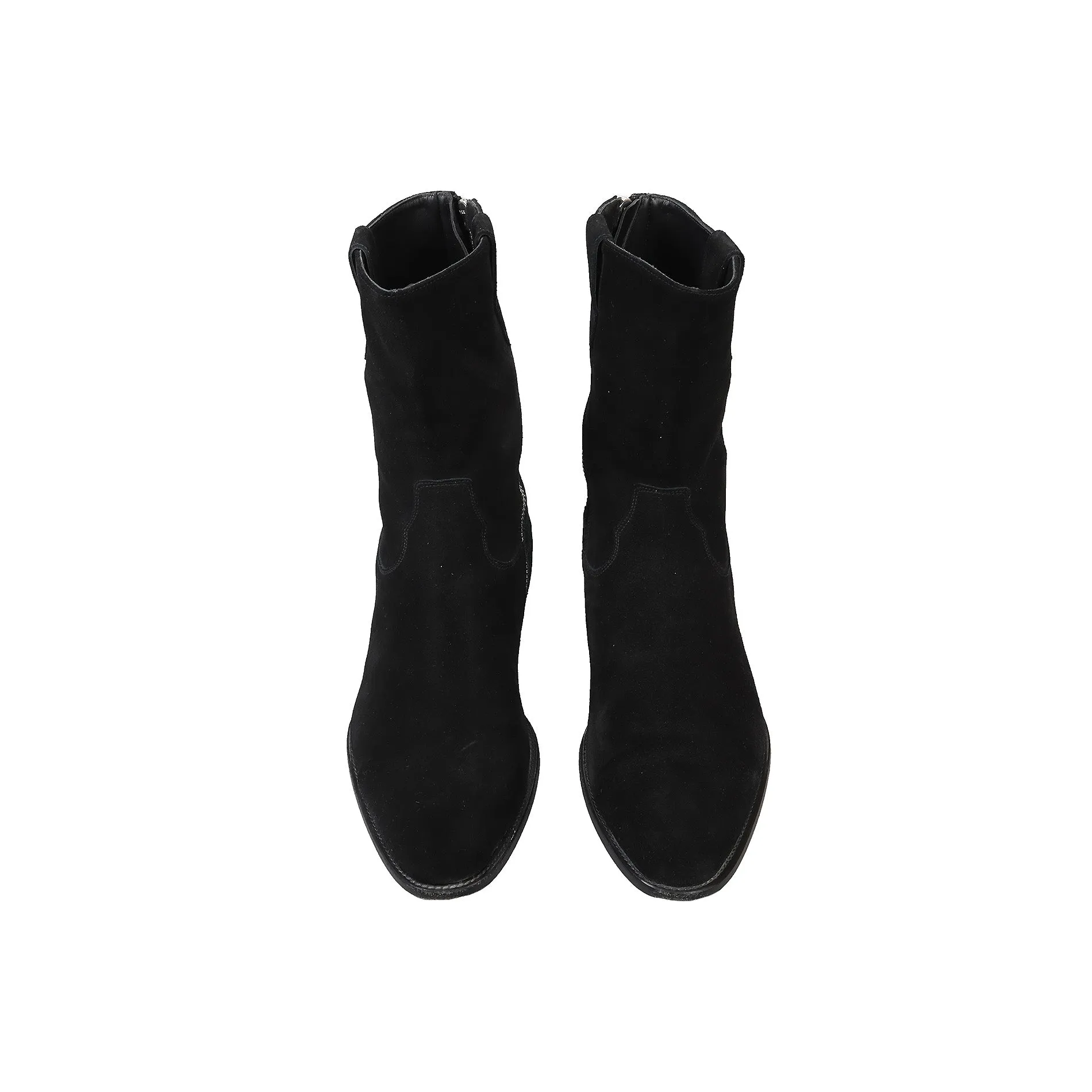 Saint Laurent Paris FW2013 Black Suede Sample Cowboy Boots