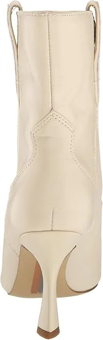 Sam Edelman Moe Modern Ivory Pointed Toe Stiletto Heeled Pull On Ankle Booties