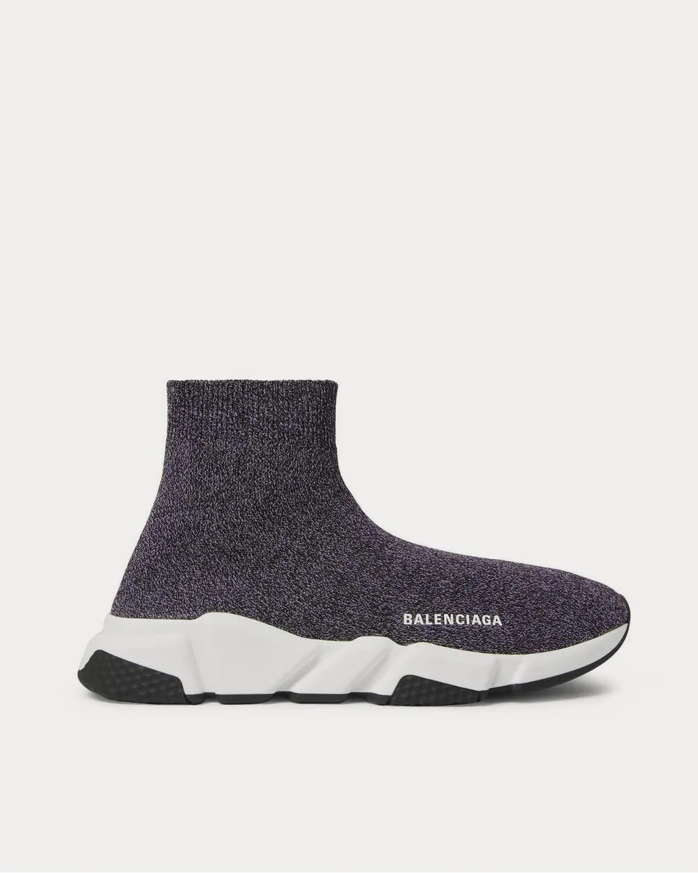 Speed Sock Stretch-Knit Slip-On  Gray high top sneakers