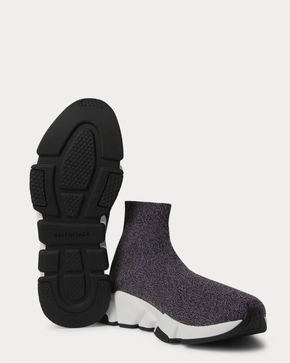 Speed Sock Stretch-Knit Slip-On  Gray high top sneakers