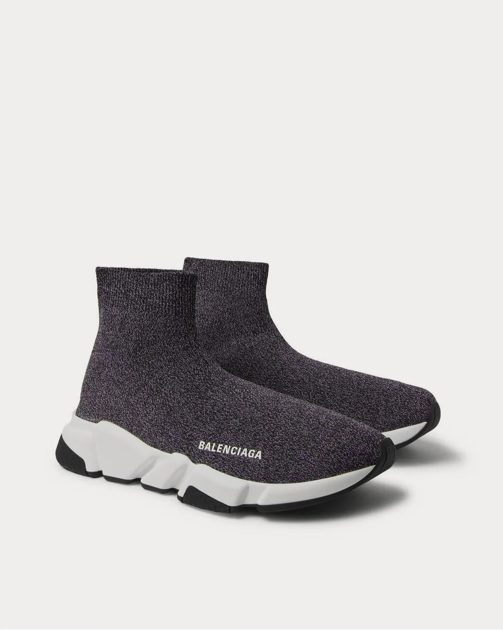 Speed Sock Stretch-Knit Slip-On  Gray high top sneakers