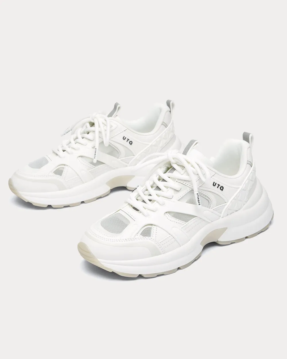 Technical White Low Top Sneakers