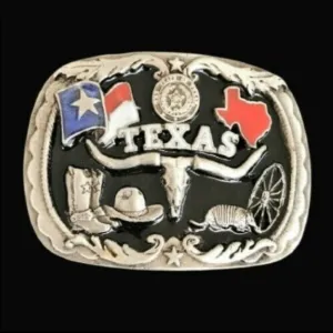 Texas Star State Flag Longhorn Western Hat Boots Cowboy Belt Buckle Buckles