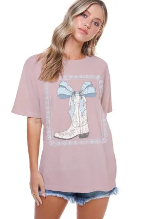The Rose Boots & Bows Tee  S-L