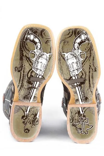 Tin Haul Gunmetal Check Cowboy Boots Style 14-020-0007-0206