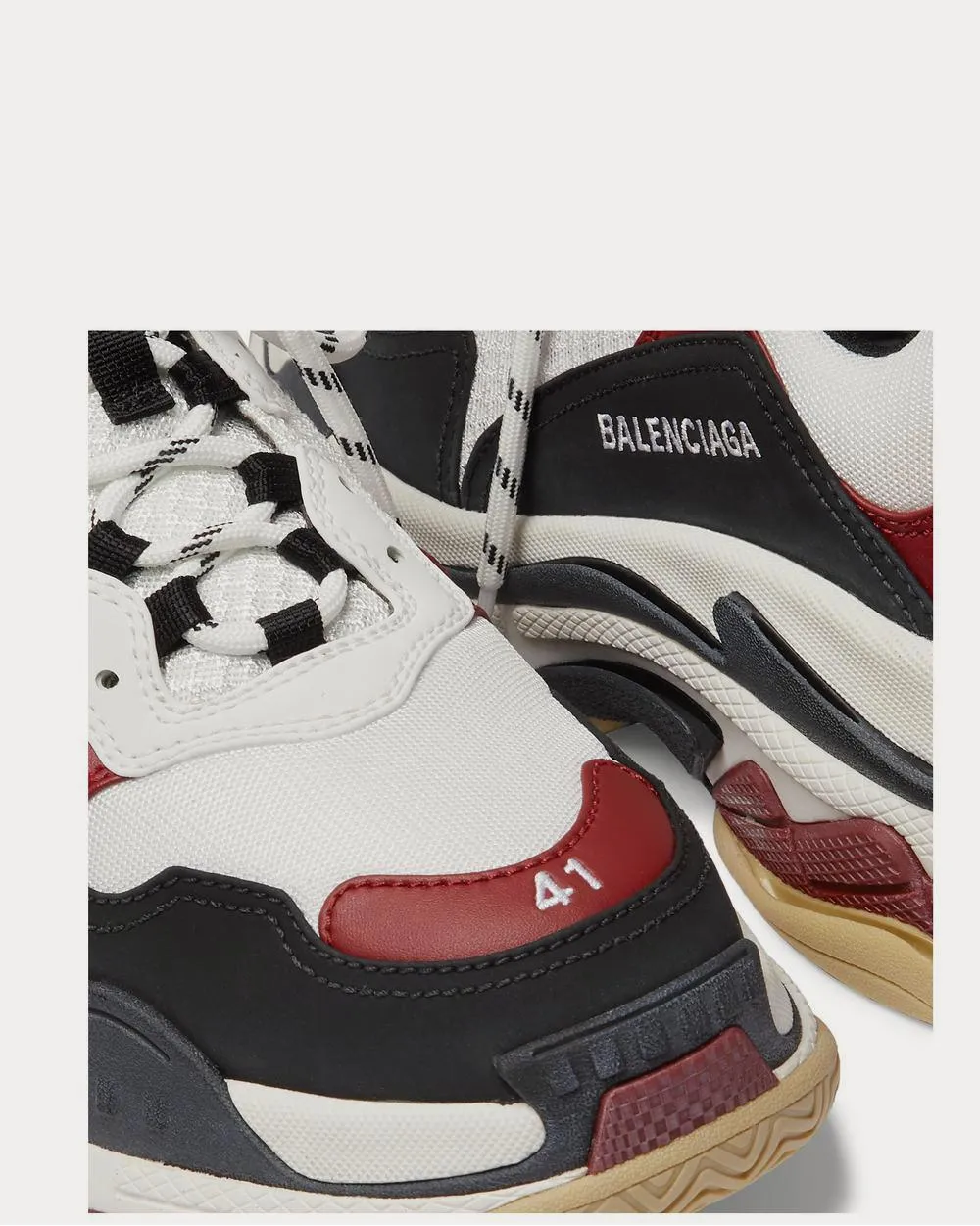 Triple S Mesh, Nubuck and Leather  Black low top sneakers