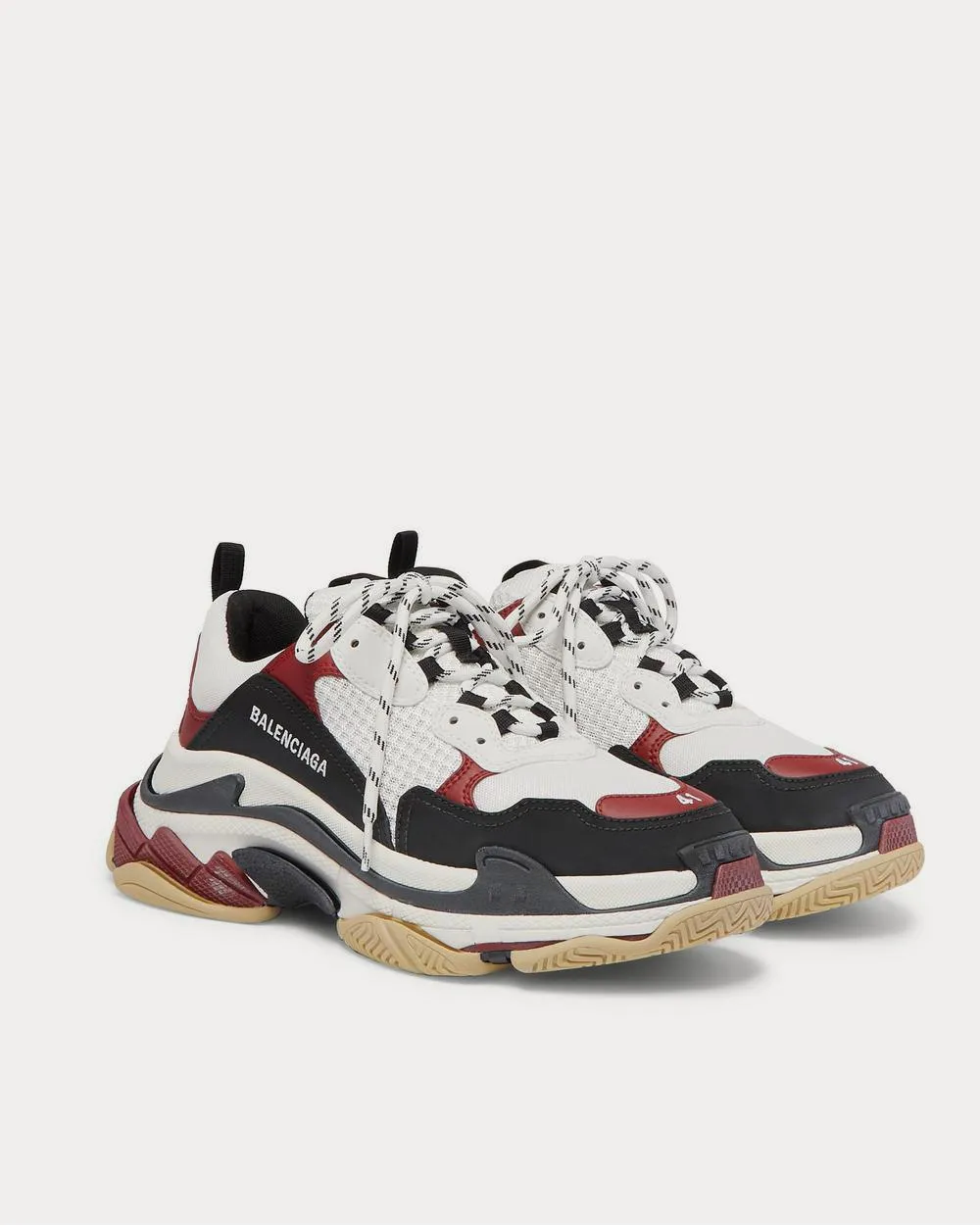 Triple S Mesh, Nubuck and Leather  Black low top sneakers
