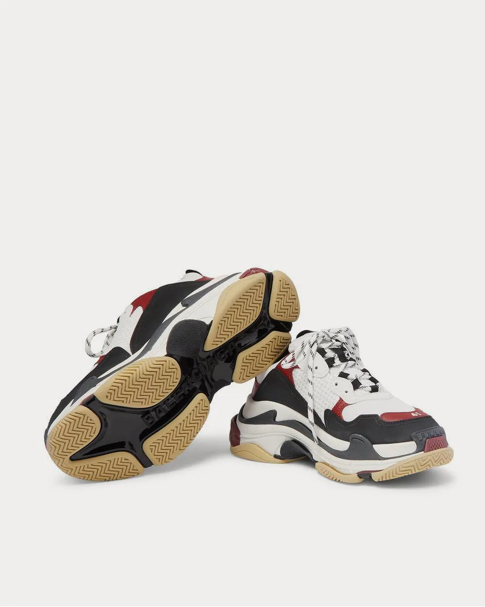 Triple S Mesh, Nubuck and Leather  Black low top sneakers