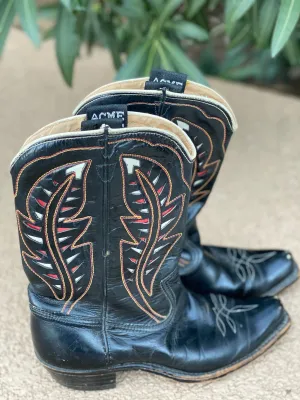 Vintage Acme boots black Womens