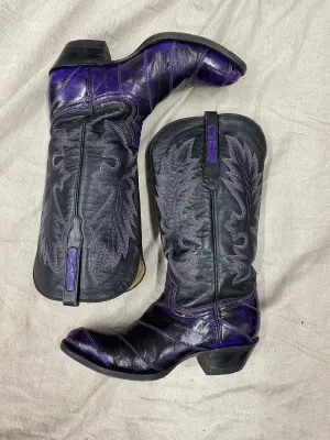 Vintage Purple and Black Cowboy Boots