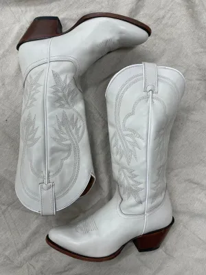 Vintage Tall White Cowboy Boots