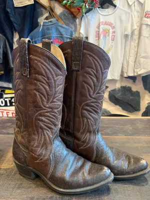 Vintage Texas Choc Boots, 9.5d