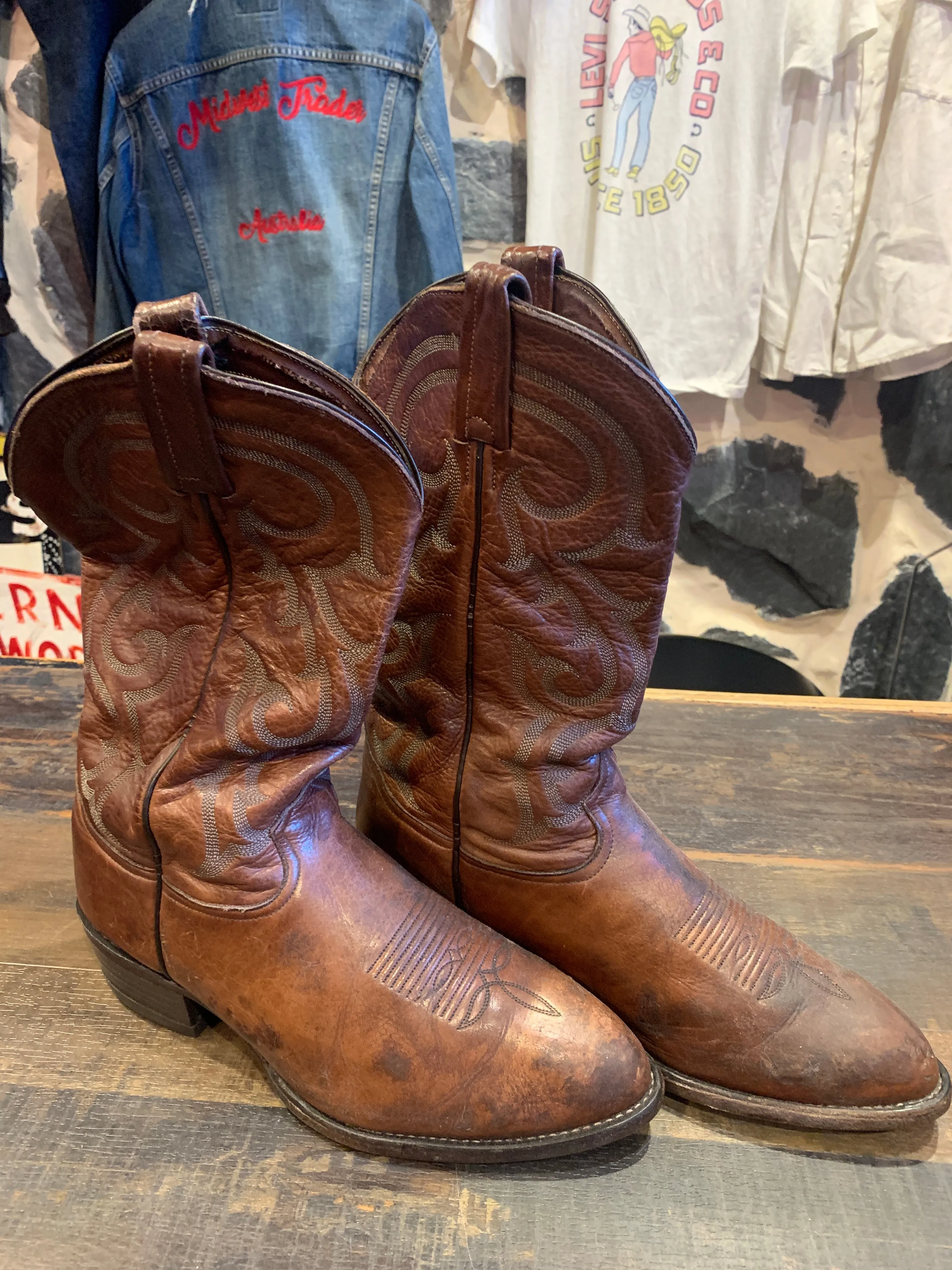 Vintage Tony Lama Chocolate Boots, 9.5