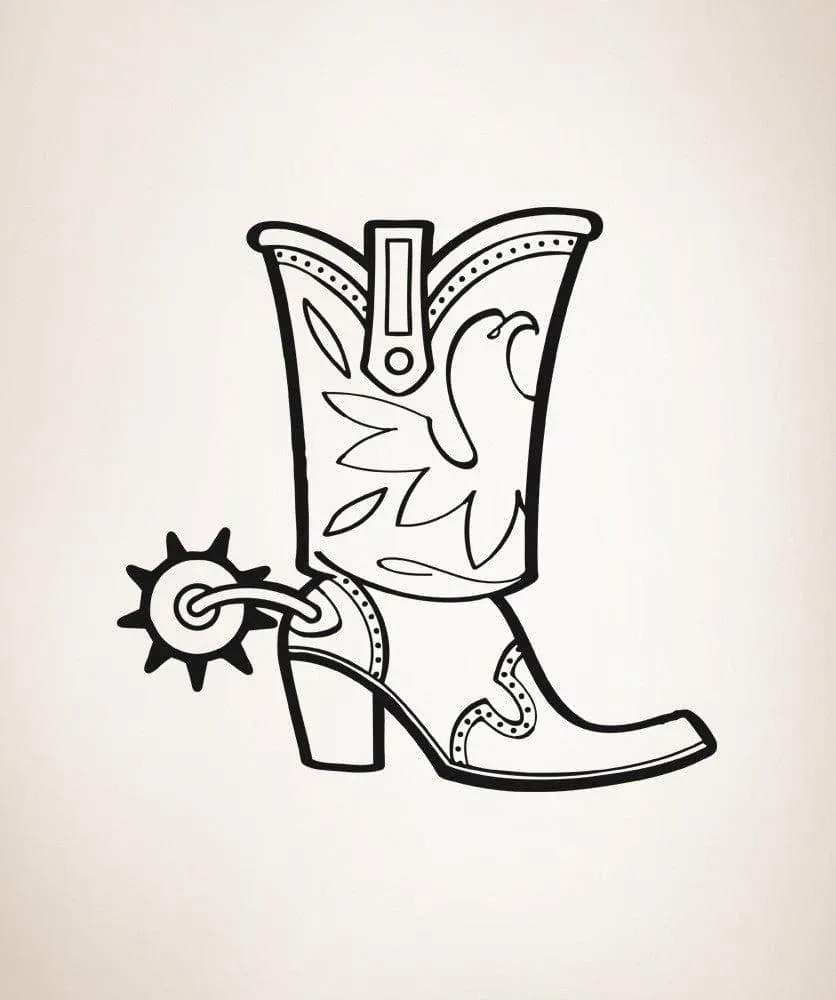 Vinyl Wall Decal Sticker Tall Cowboy Boots #OS_AA351