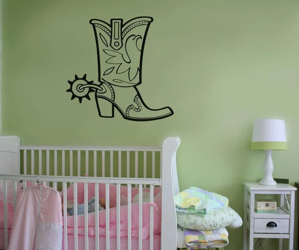 Vinyl Wall Decal Sticker Tall Cowboy Boots #OS_AA351