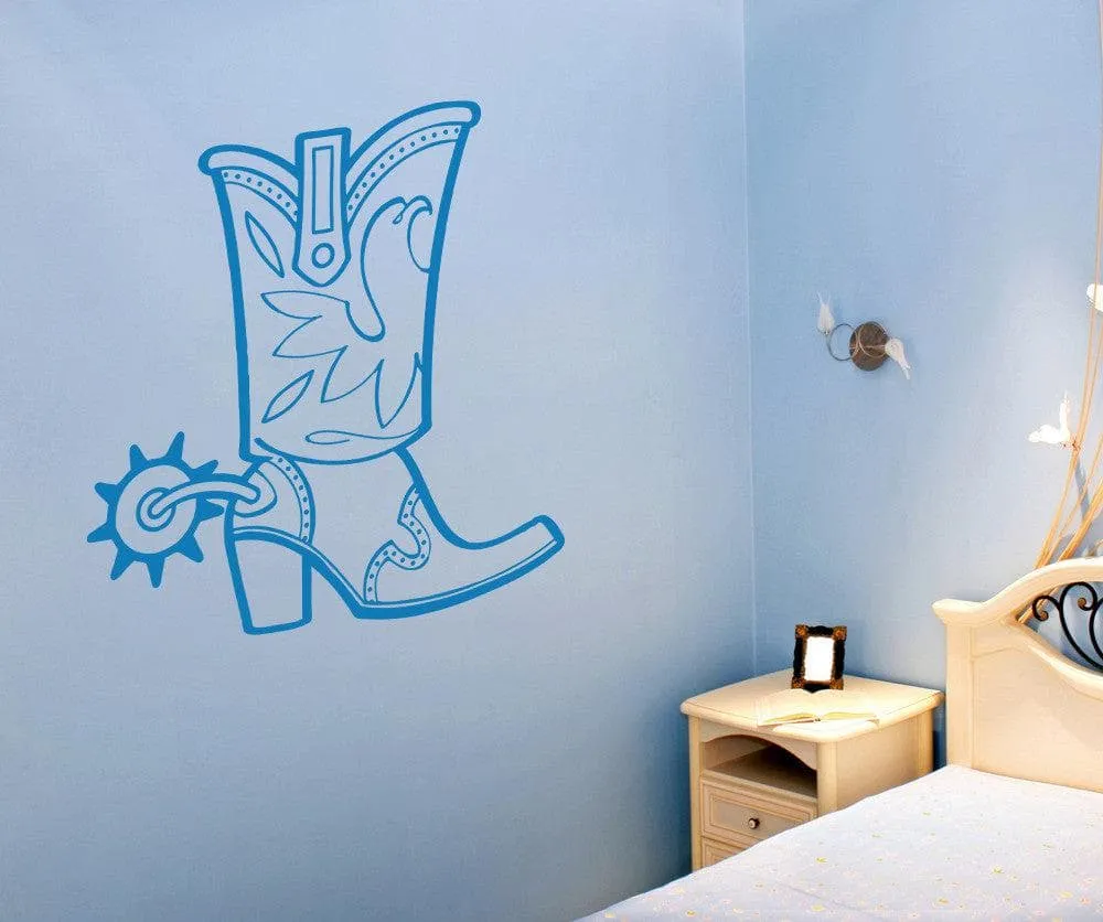 Vinyl Wall Decal Sticker Tall Cowboy Boots #OS_AA351