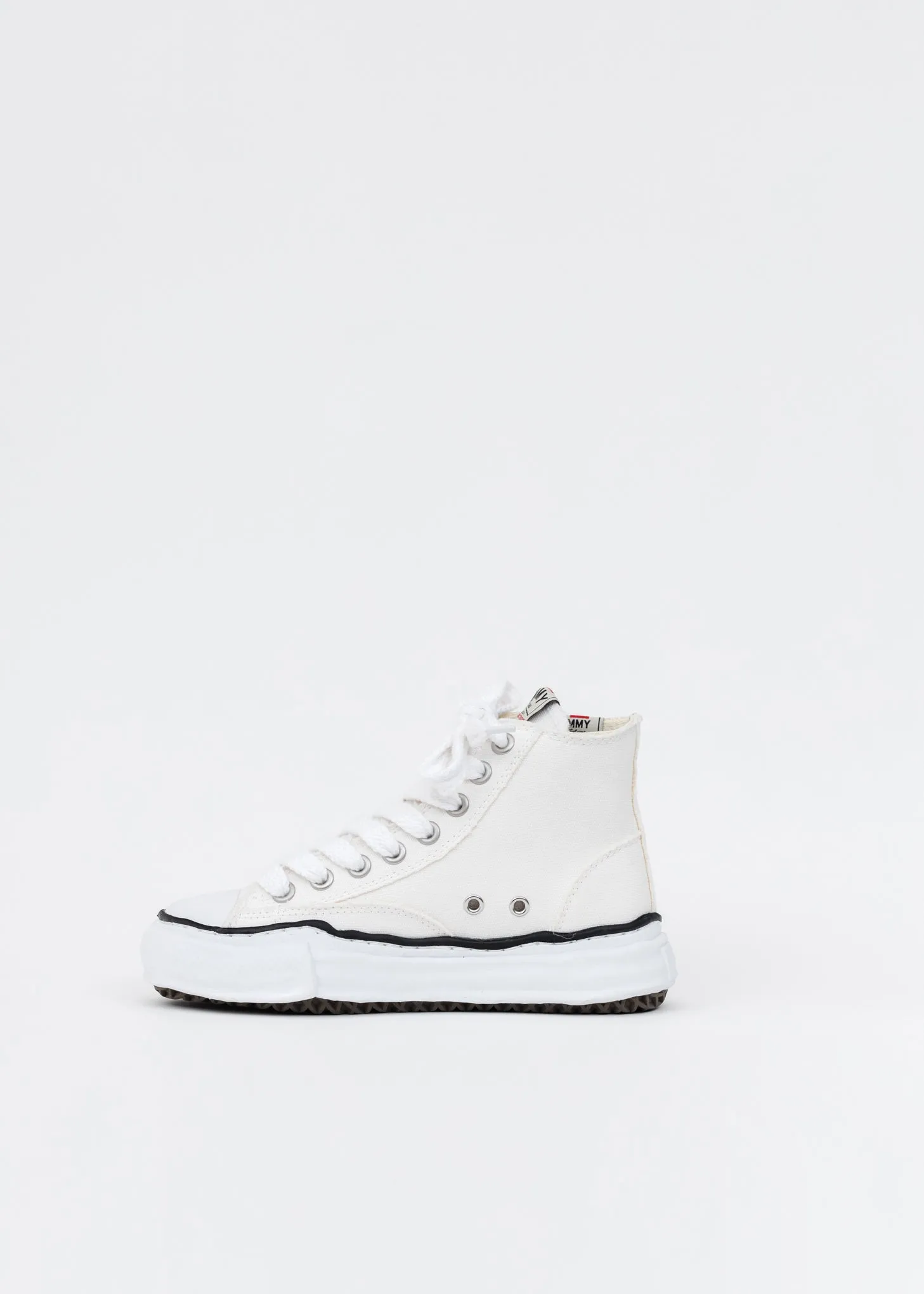 White Original Sole Canvas Hicut Sneaker