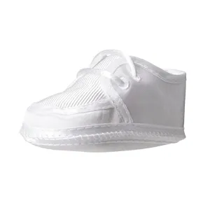 White Satin Oxford Crib Shoe