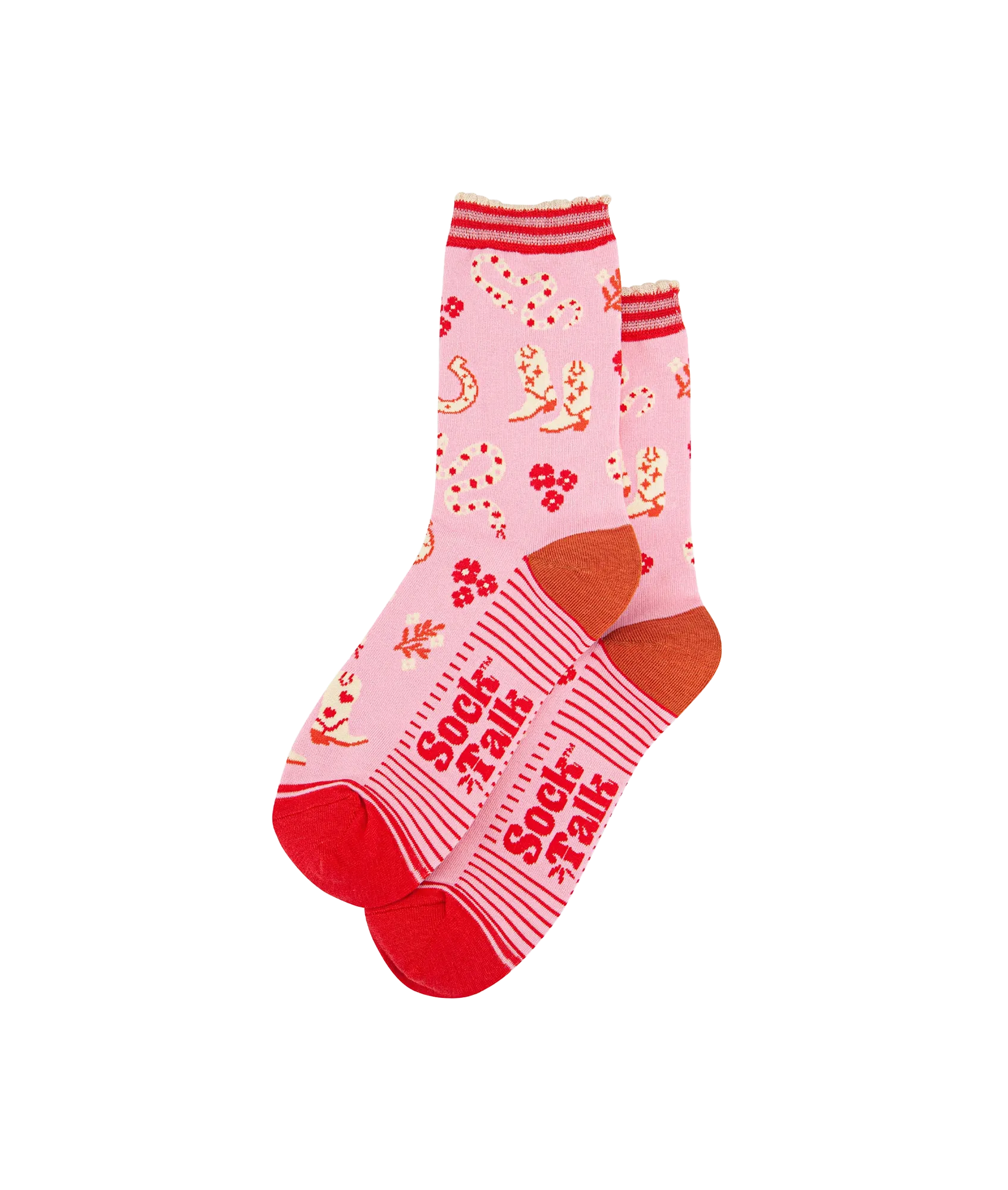 Women's Bamboo Socks Western - Pink