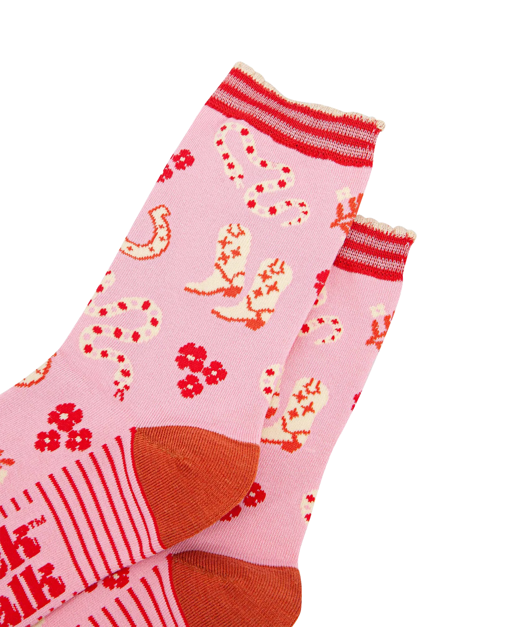 Women's Bamboo Socks Western - Pink