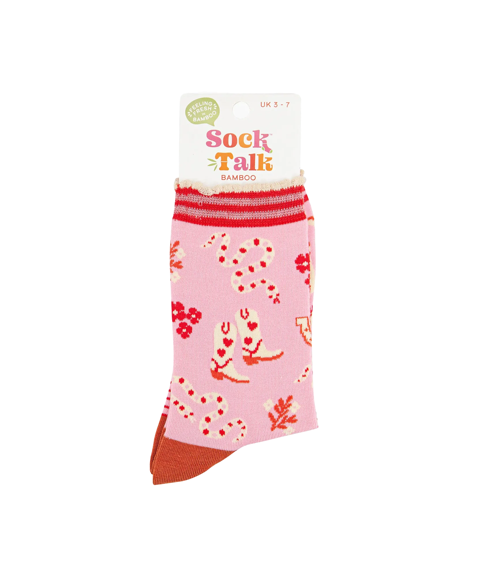 Women's Bamboo Socks Western - Pink