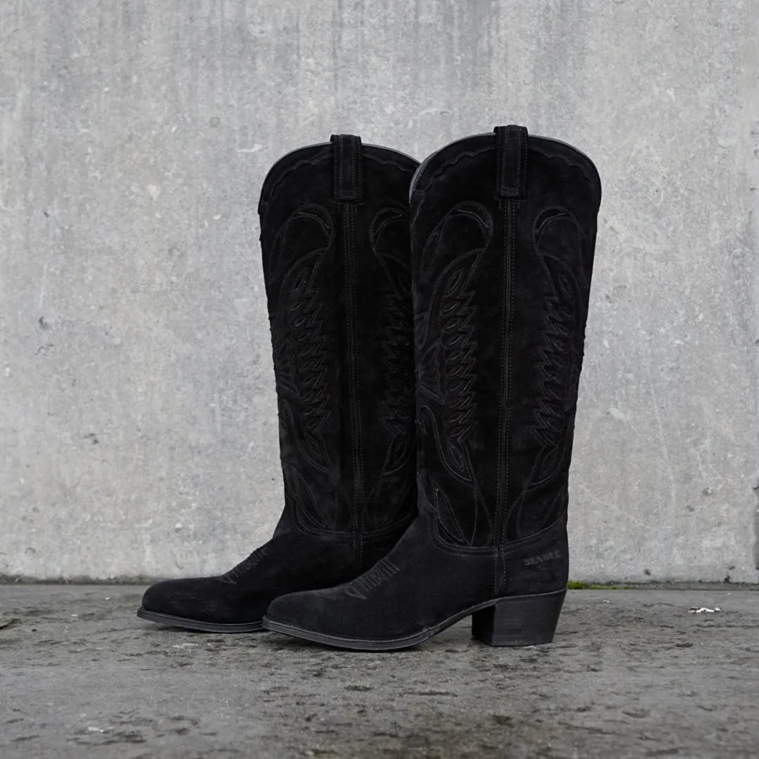 Yankee cowboy boots high - suede black