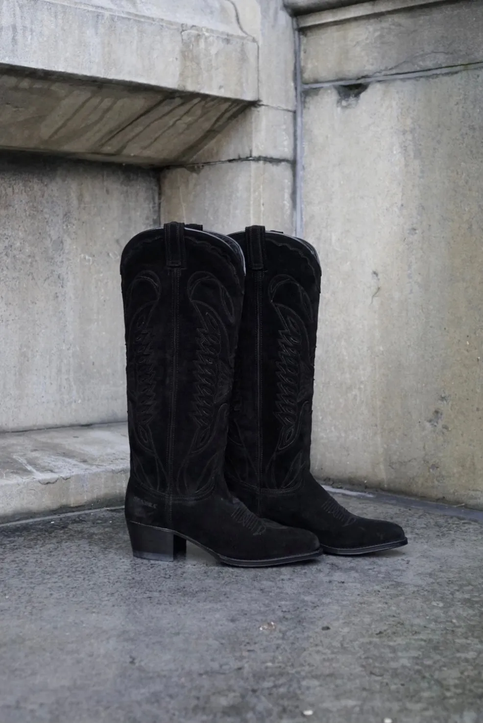 Yankee cowboy boots high - suede black