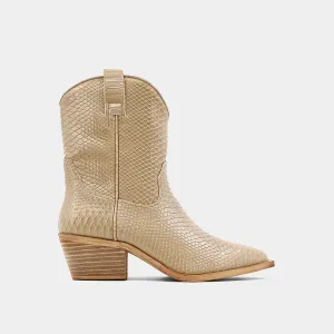 ZouZou Cowboy Boots- Taupe Snake